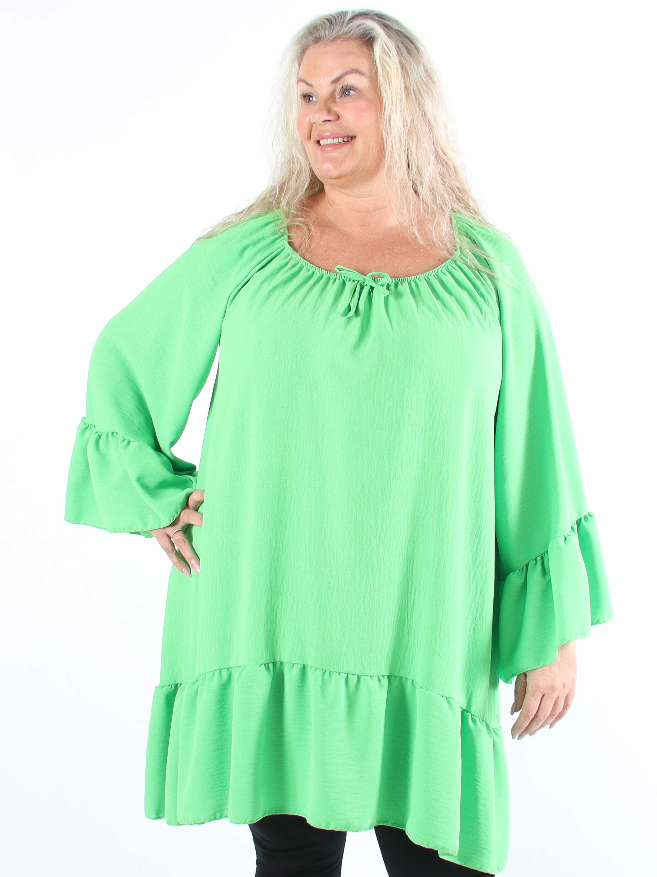 Alicia - Plus size Tunikakjole med elastik udskæring